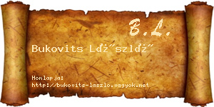 Bukovits László névjegykártya